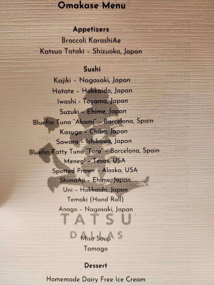 Tatsu Dallas - Dallas, TX menu_pic