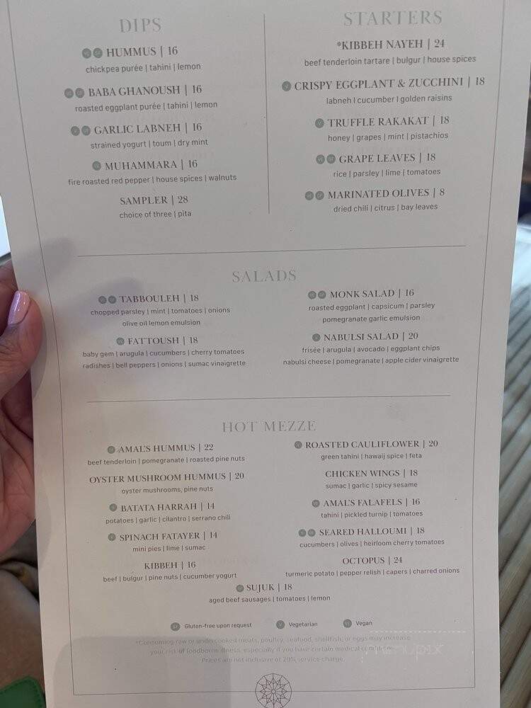 Amal - Miami, FL menu_pic