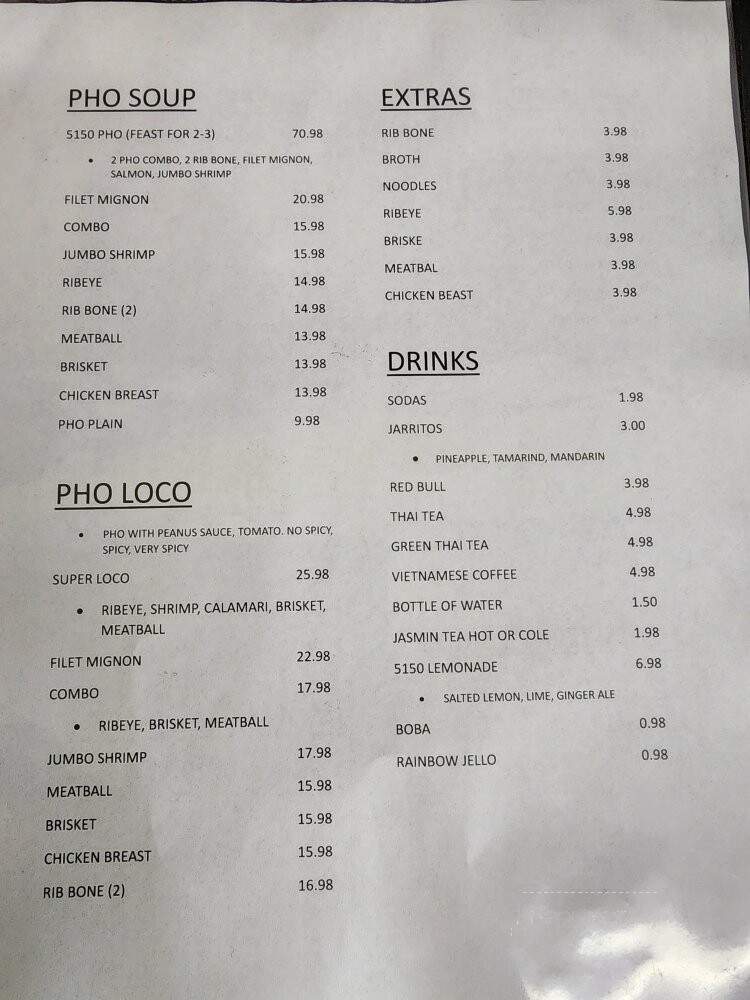 5150 Asian Kitchen - Hawthorne, CA menu_pic