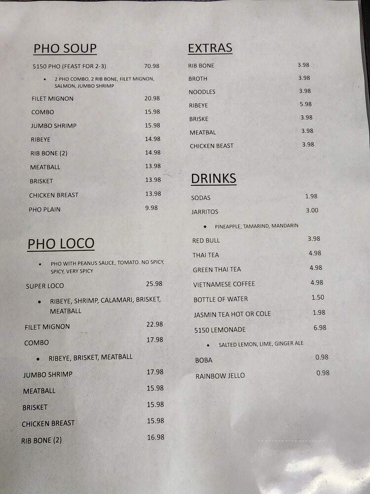 5150 Asian Kitchen - Hawthorne, CA menu_pic