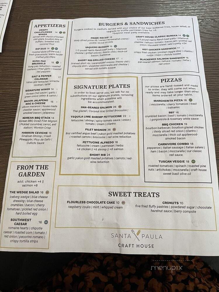 Santa Paula Craft House - Santa Paula, CA menu_pic