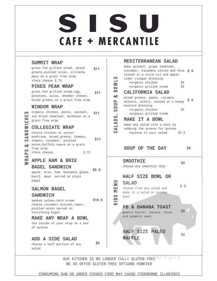 Sisu Cafe - Colorado Springs, CO menu_pic