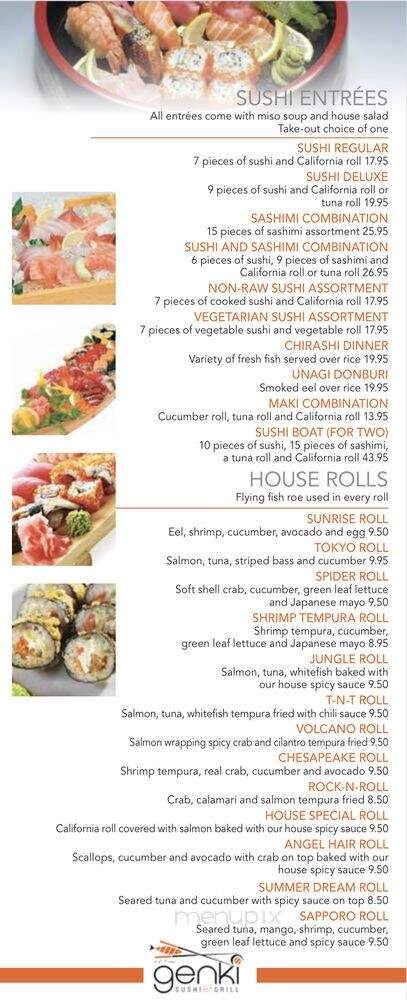 Genki Sushi & Grill - Lancaster, PA menu_pic