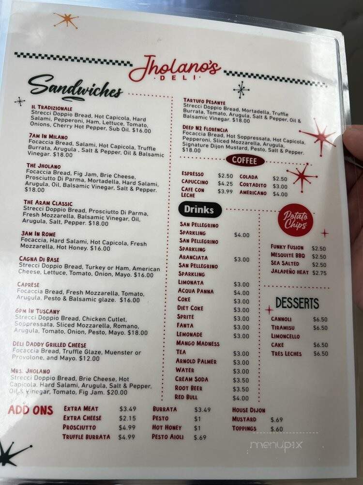 Jholano's Deli - Coral Gables, FL menu_pic