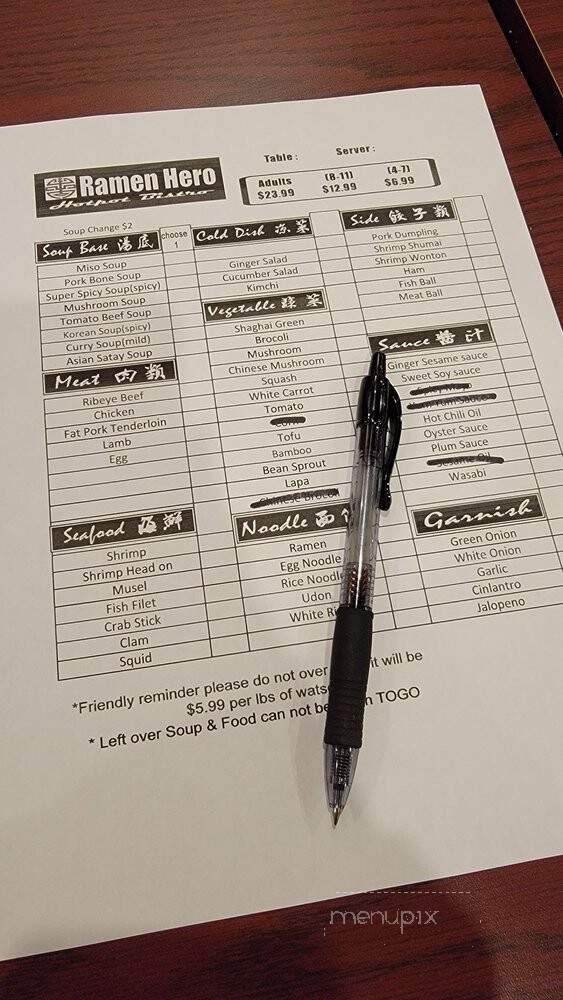Ramen Hero - Virginia Beach, VA menu_pic