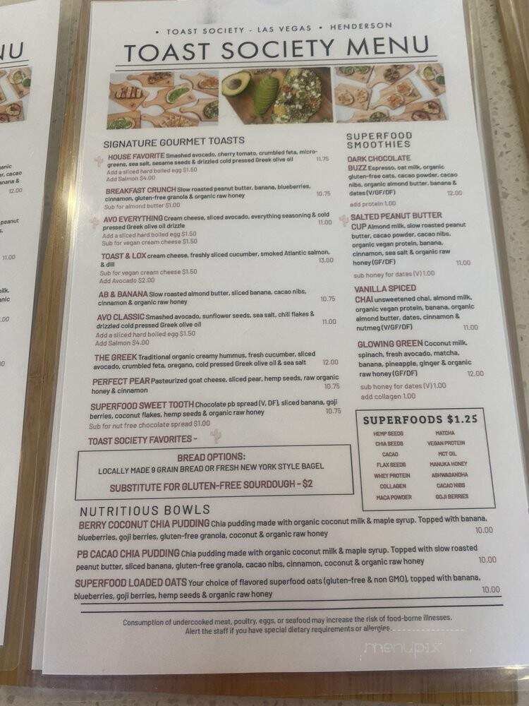 Toast Society Cafe - Henderson, NV menu_pic