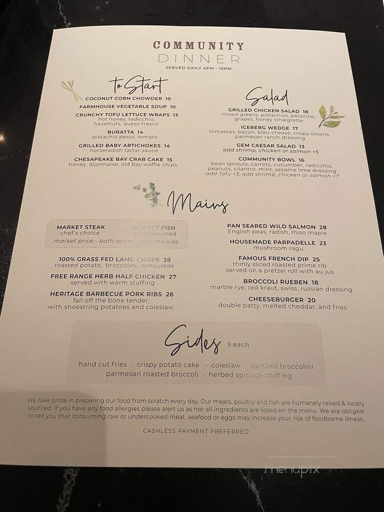 Community Food & Juice - New York, NY menu_pic