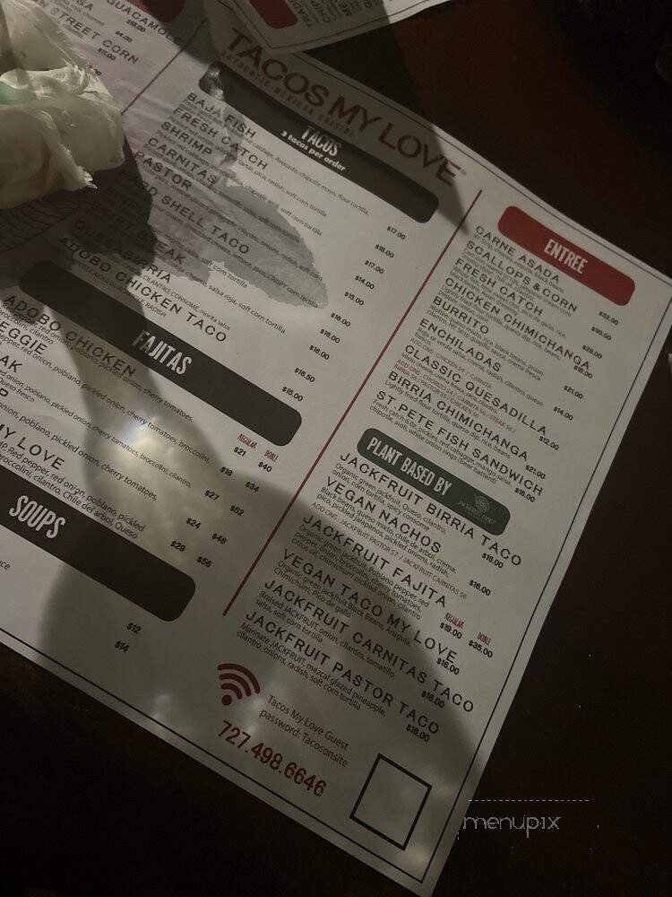 Taco's My Love - St. Petersburg, FL menu_pic