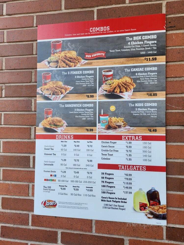 Raising Cane's Chicken Fingers - Monterey Park, CA menu_pic