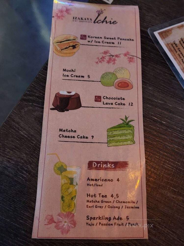 Izakaya Ichie - Buena Park, CA menu_pic