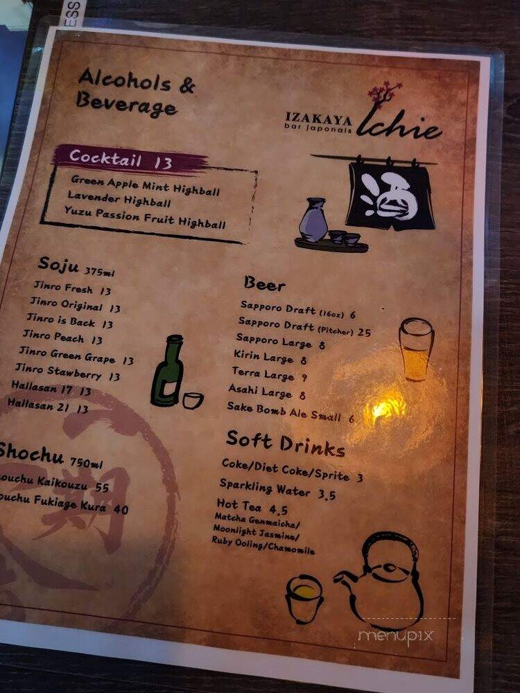 Izakaya Ichie - Buena Park, CA menu_pic