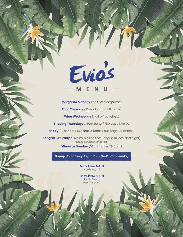 Evio's Pizza & Grill - Miami Beach, FL