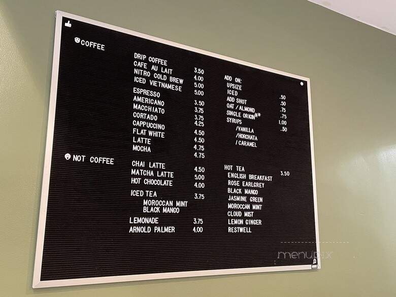Souvenir Coffee - Oakland, CA menu_pic