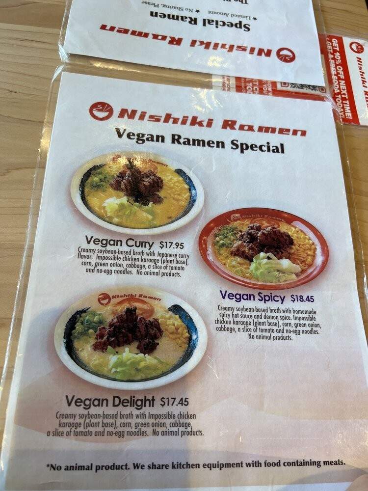 Nishiki Ramen - San Diego, CA menu_pic
