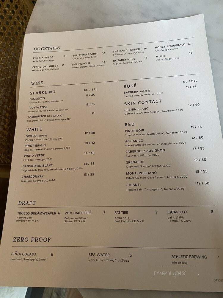 Prunella - Philadelphia, PA menu_pic