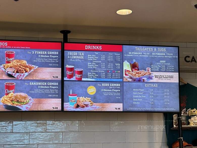Raising Cane's Chicken Fingers - Alhambra, CA menu_pic