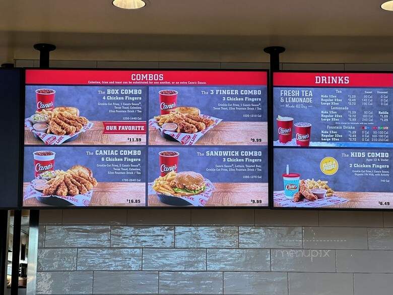 Raising Cane's Chicken Fingers - Alhambra, CA menu_pic
