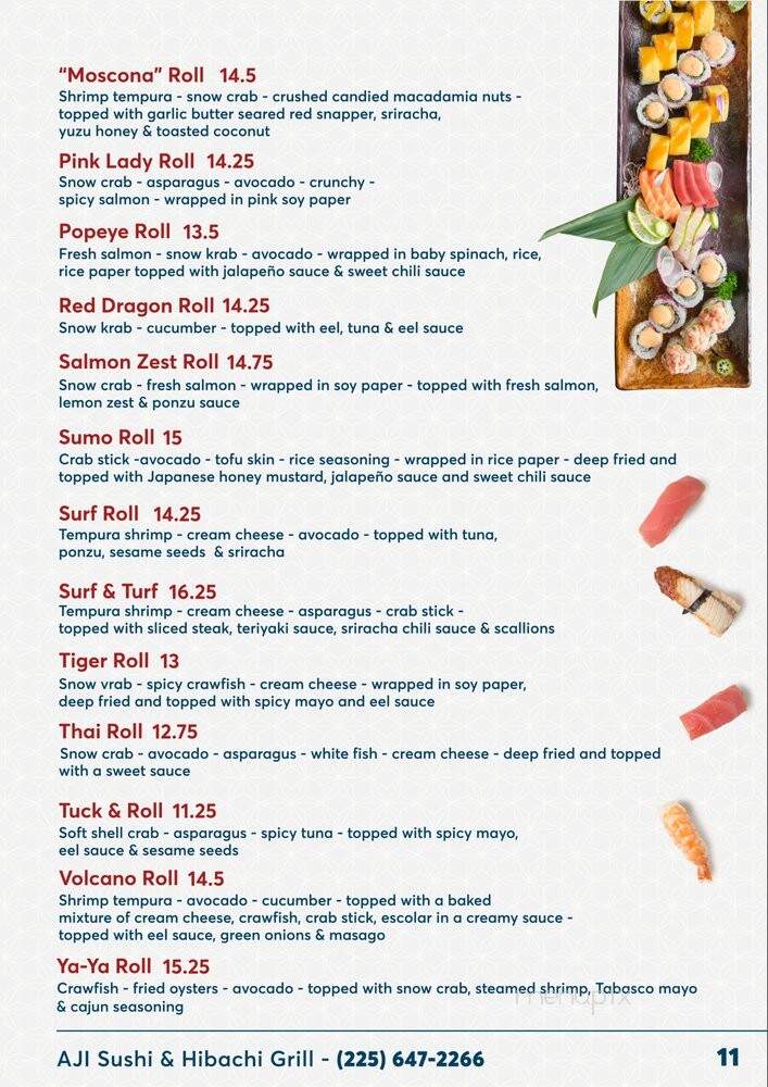 Aji Sushi & Hibachi Grill - Gonzales, LA menu_pic