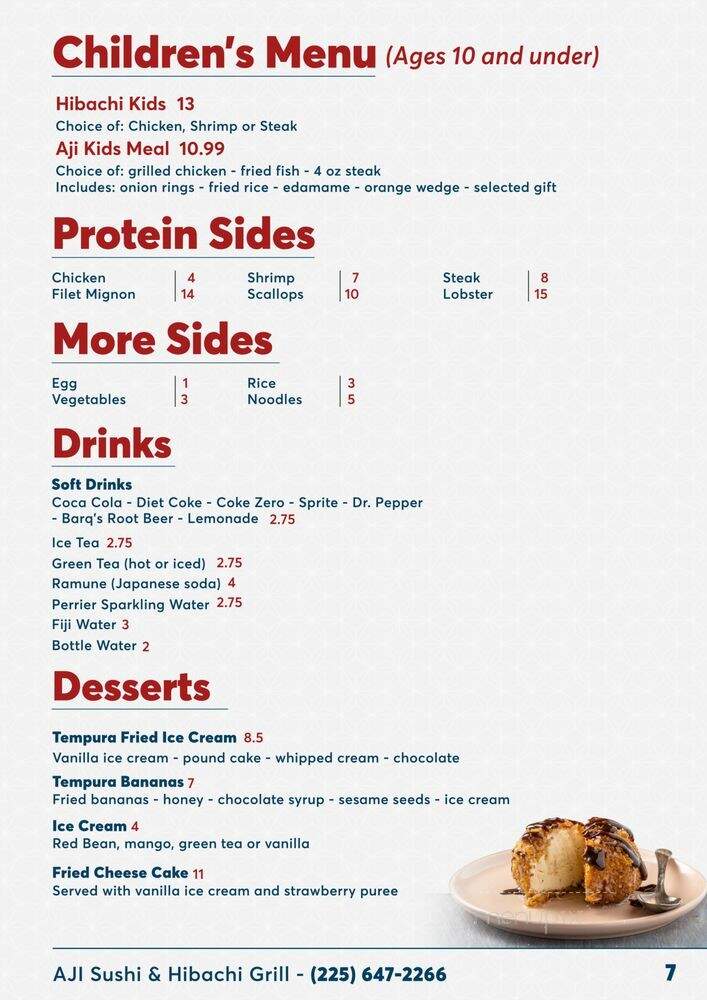 Aji Sushi & Hibachi Grill - Gonzales, LA menu_pic
