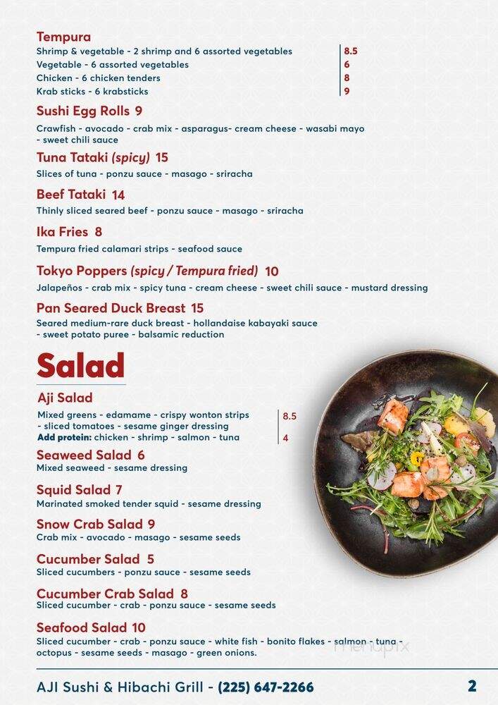 Aji Sushi & Hibachi Grill - Gonzales, LA menu_pic