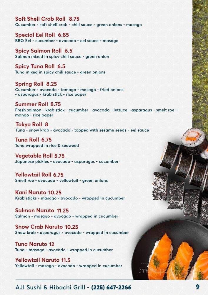 Aji Sushi & Hibachi Grill - Gonzales, LA menu_pic