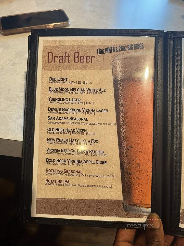 Kelly's Tavern - Virginia Beach, VA menu_pic