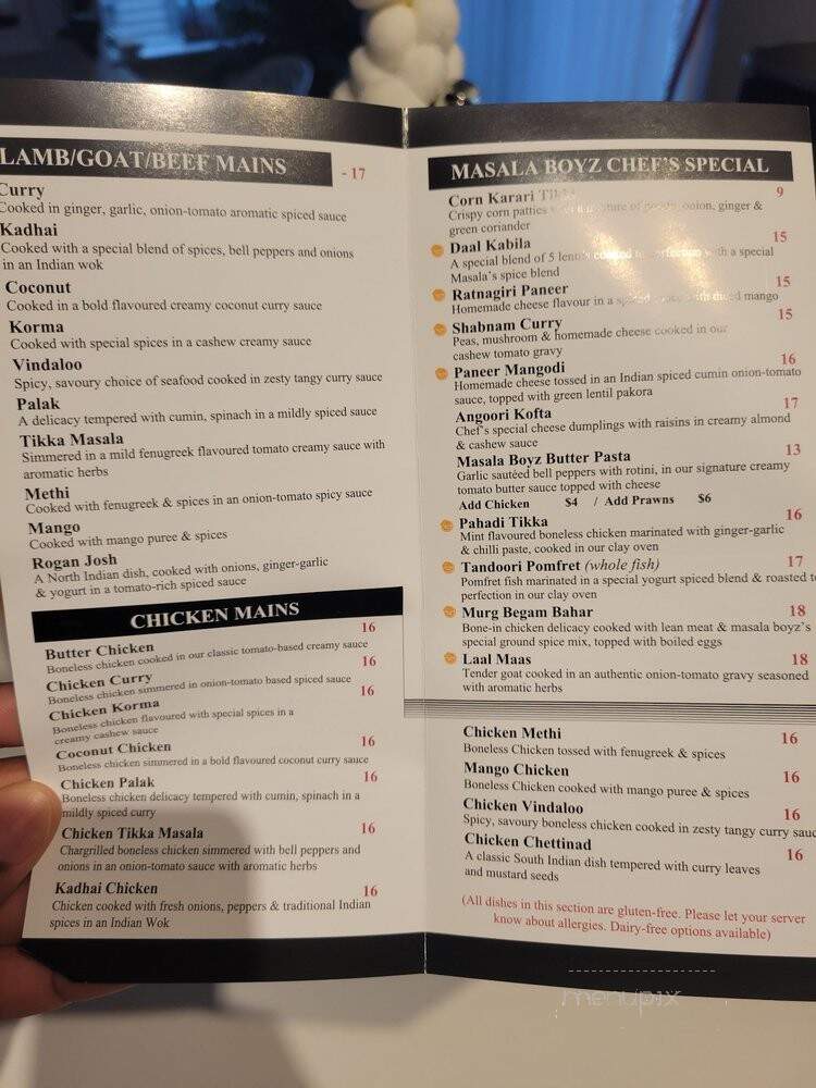 Masala Boyz - Langley, BC menu_pic