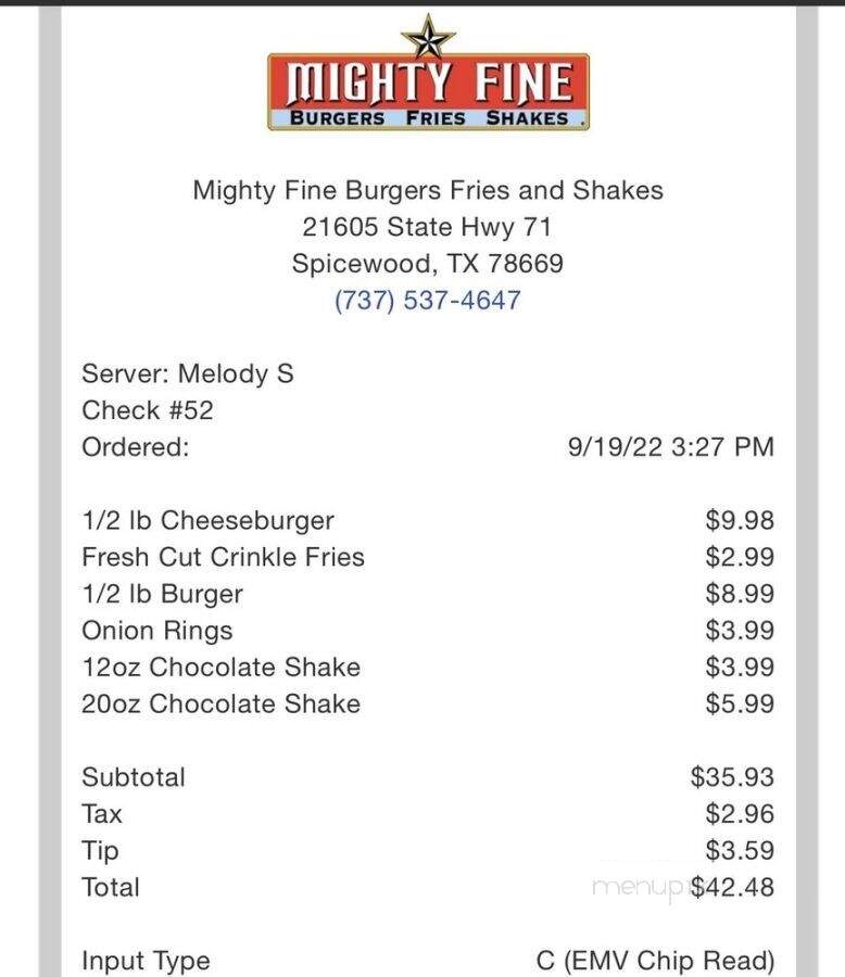 Mighty Fine Burgers - Spicewood, TX