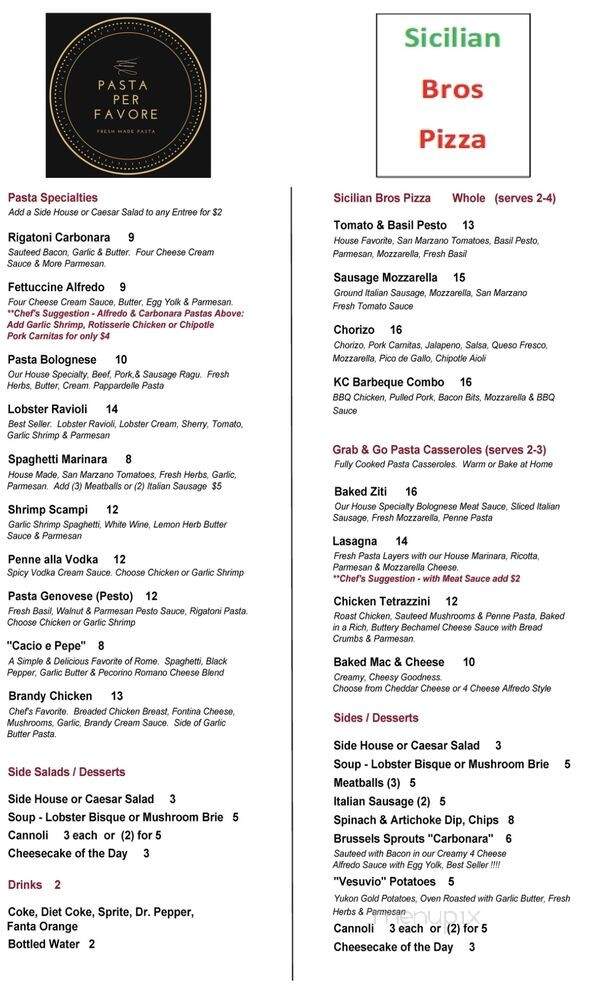 Pasta Per Favore - Kansas City, KS menu_pic