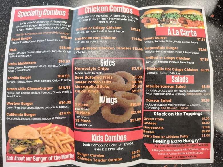 Revel Burger - Albuquerque, NM menu_pic