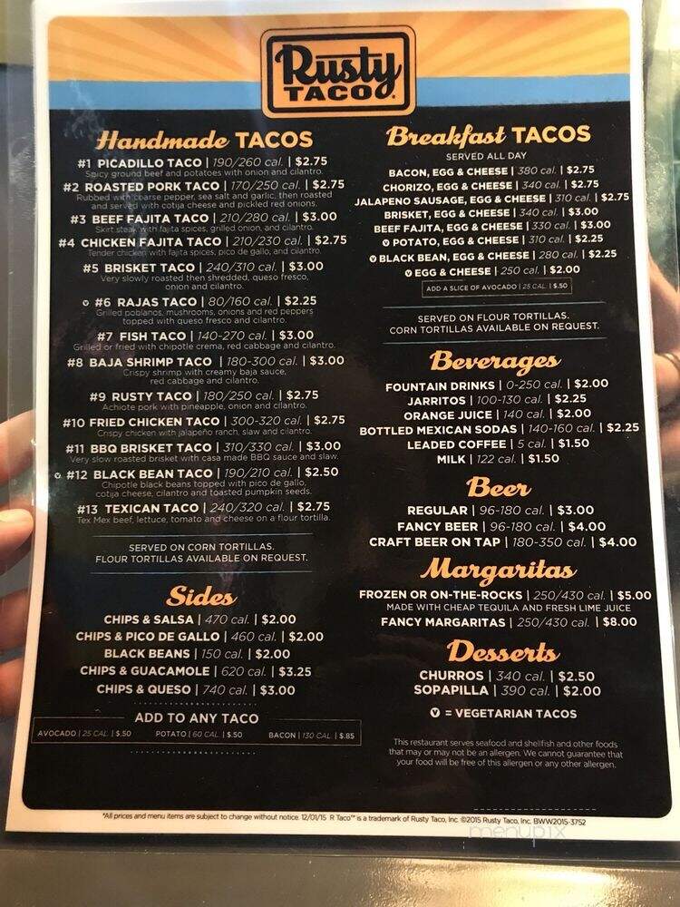 Rusty Taco - Lincoln, NE menu_pic