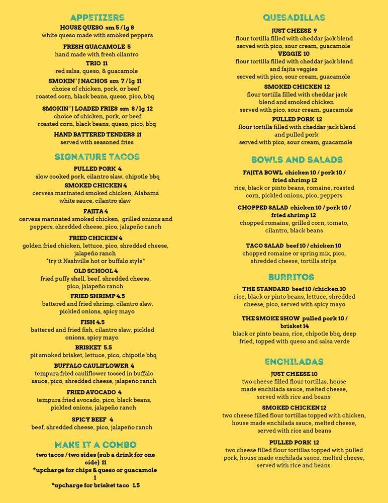 Smokin Jalapeno - Florence, AL menu_pic