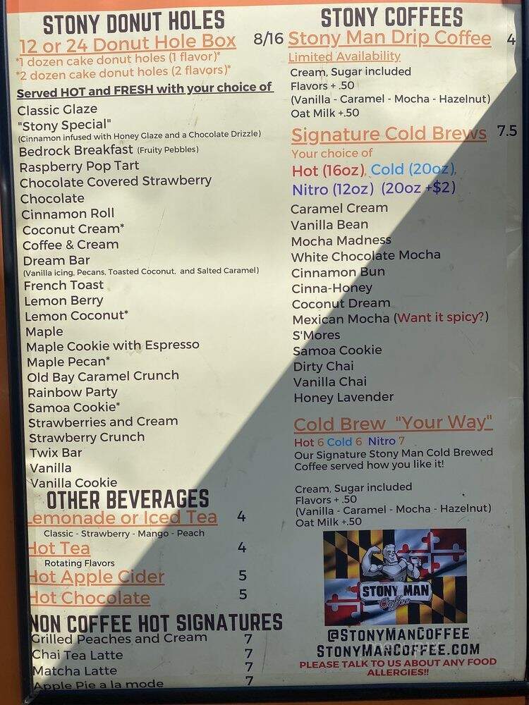 Stony Man Coffee & Donuts - Chester, MD menu_pic
