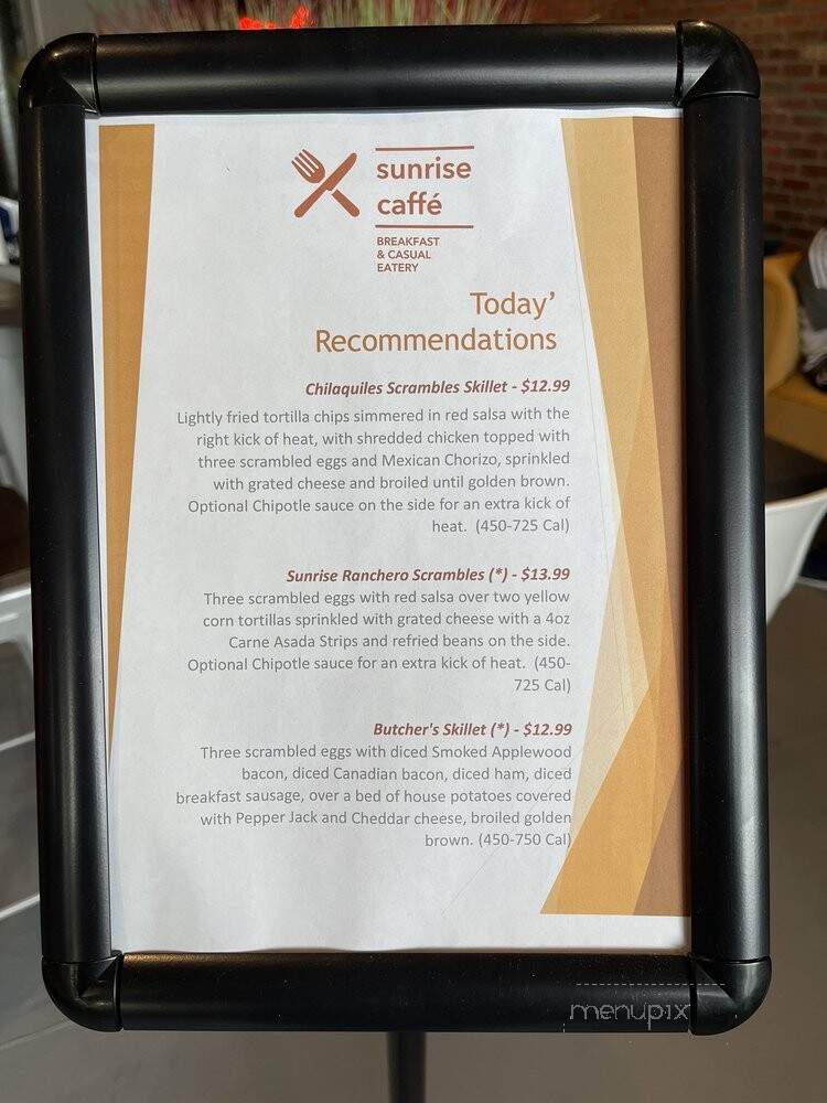Sunrise Caffe - Frisco, TX menu_pic