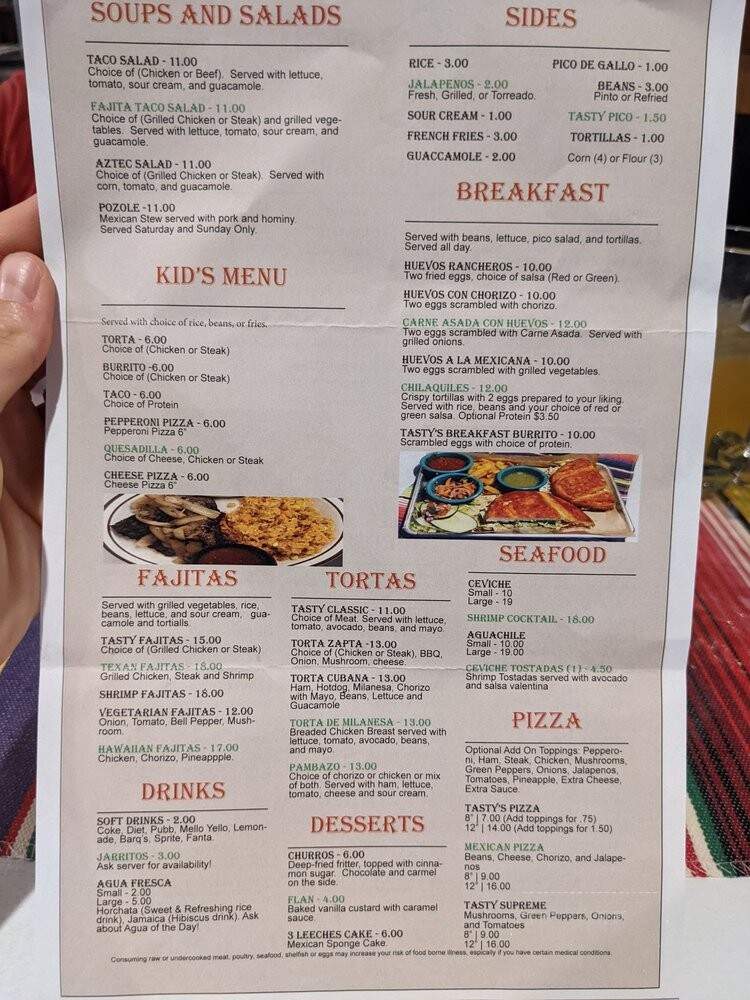 Tasty Tacos - Columbus, OH menu_pic