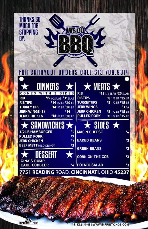 We Do BBQ - Cincinnati, OH menu_pic