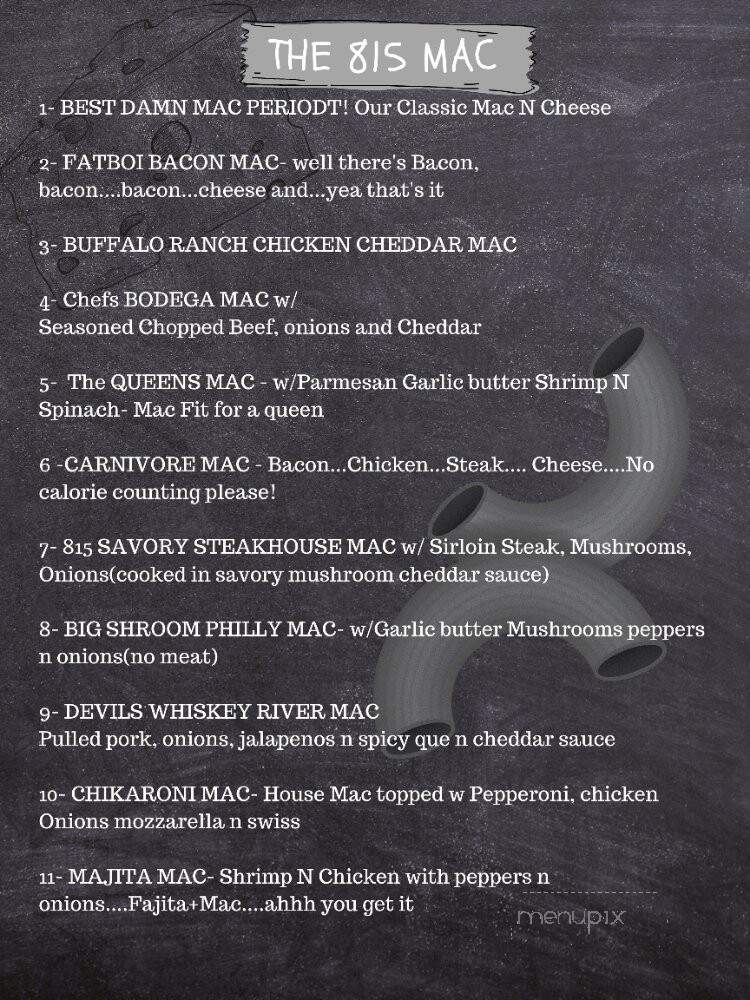 815 Gourmet Grill - Smithfield, NC menu_pic