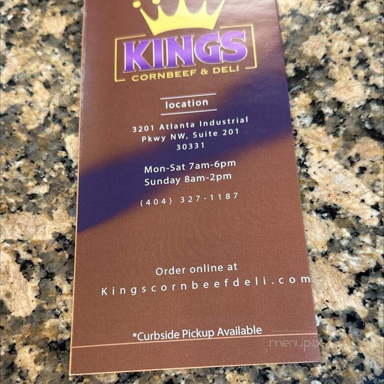 Kings Cornbeef & Deli - Atlanta, GA menu_pic