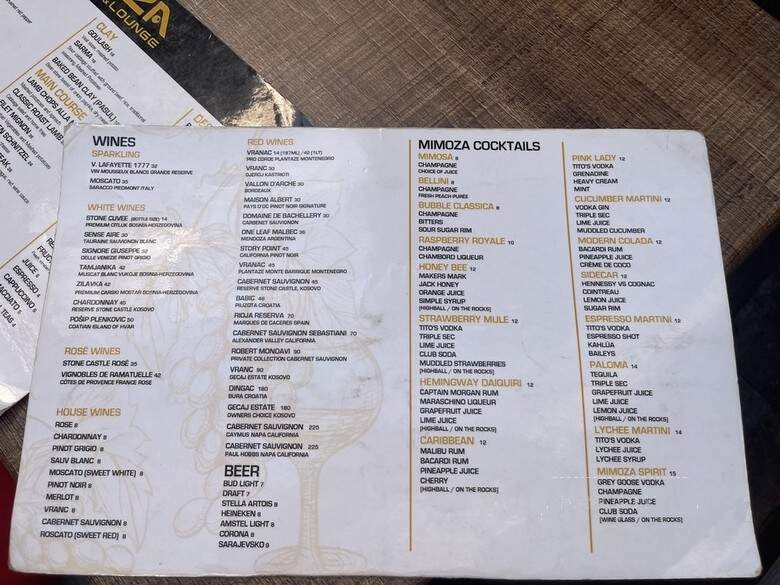 Mimoza Lounge - Astoria, NY menu_pic