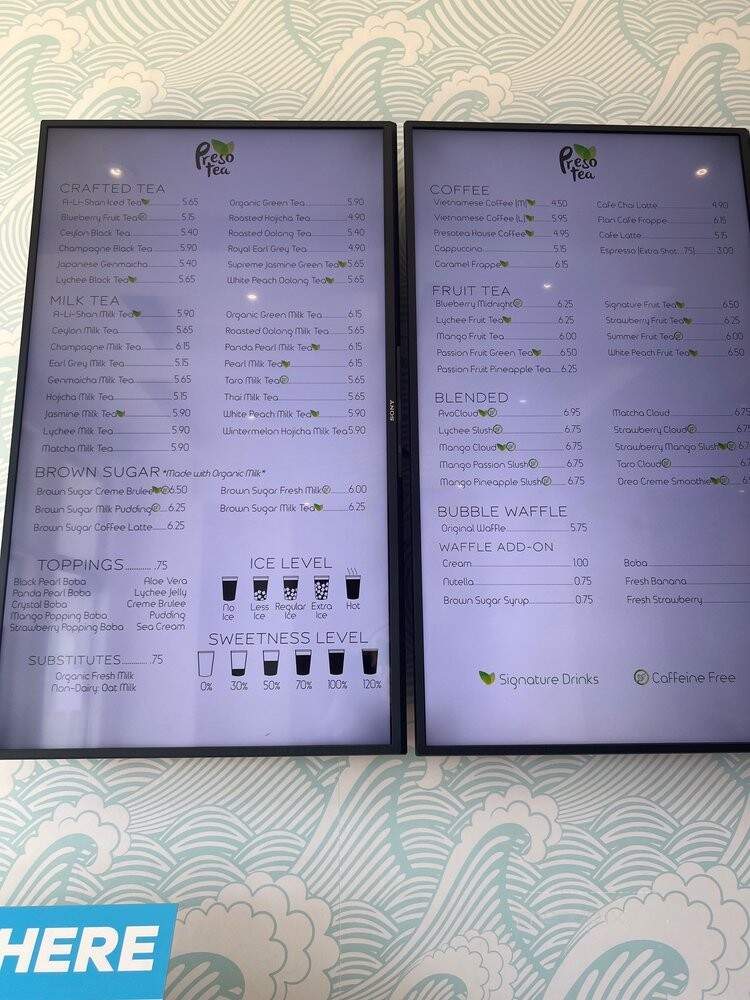 Presotea - Manhattan Beach, CA menu_pic