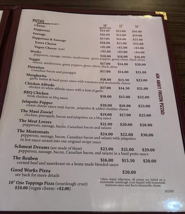 Scarecrow Pizza - Washburn, WI menu_pic