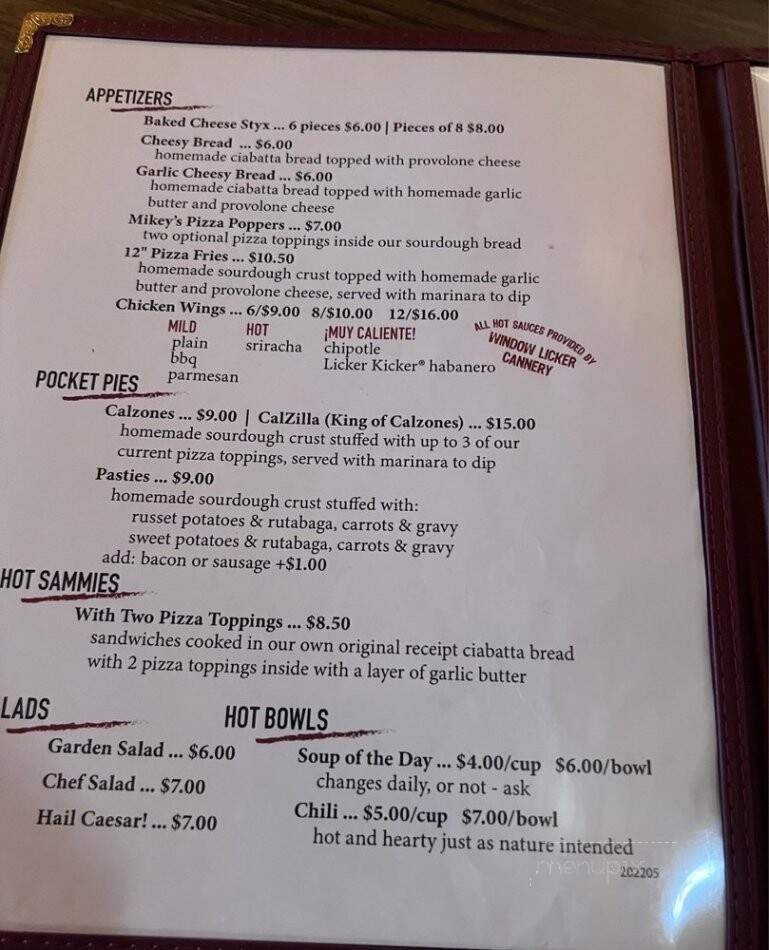 Scarecrow Pizza - Washburn, WI menu_pic