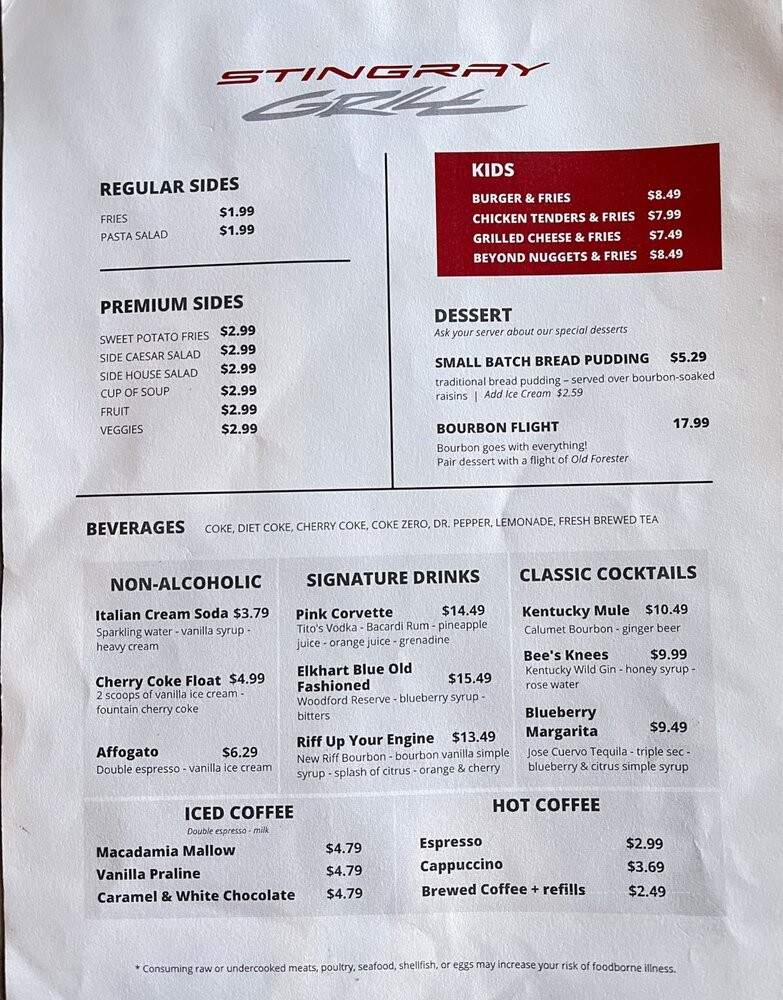 Stingray Grill - Bowling Green, KY menu_pic