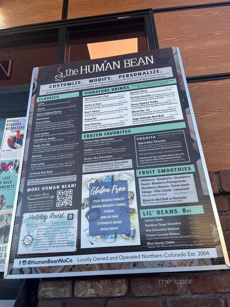 The Human Bean - Wellington, CO menu_pic