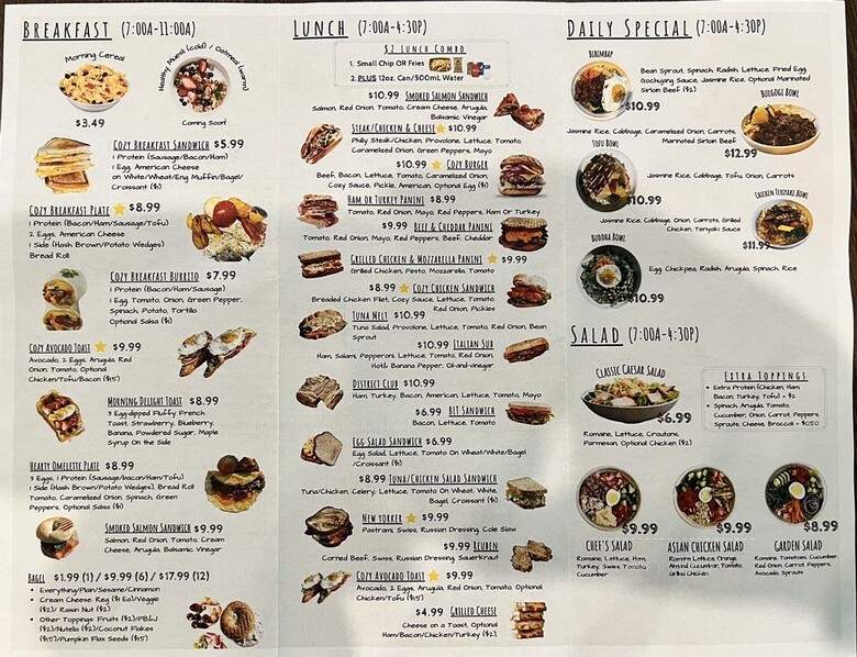 Cozy District Cafe - Fairfax, VA menu_pic