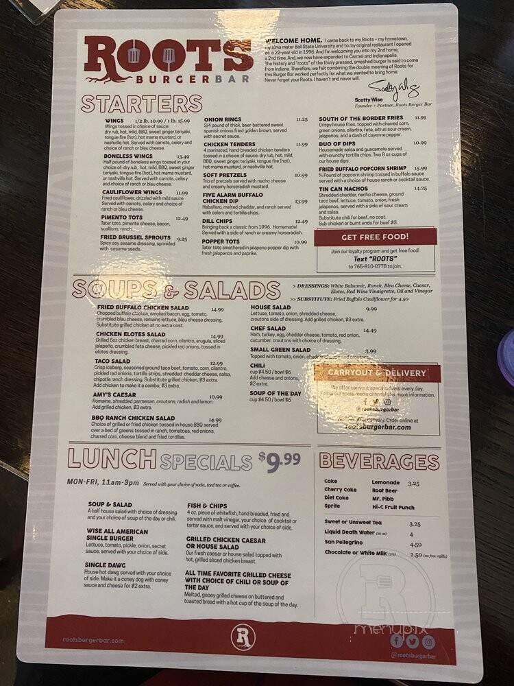 Roots Burger Bar - Carmel, IN