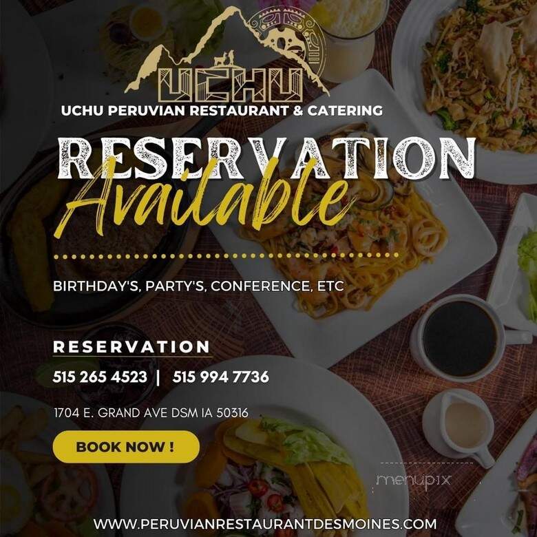 Uchu Peruvian Restaurant - Des Moines, IA menu_pic