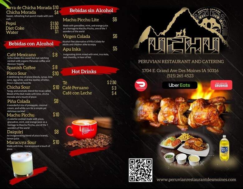 Uchu Peruvian Restaurant - Des Moines, IA menu_pic