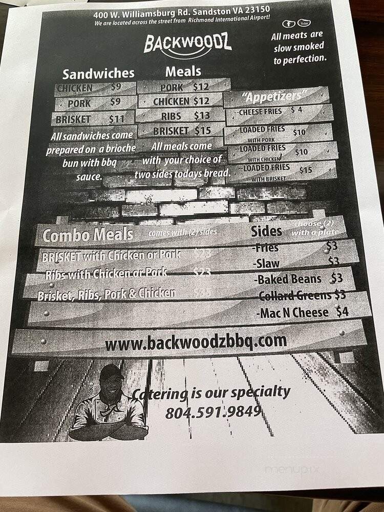 Backwoodz - Sandston, VA menu_pic