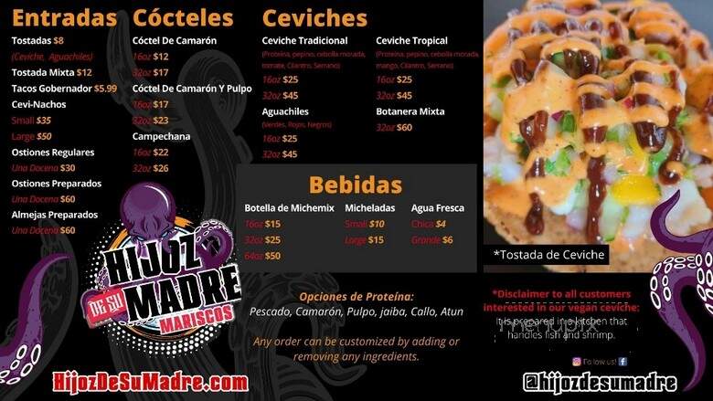 Hijoz de Su Madre - West Covina, CA menu_pic